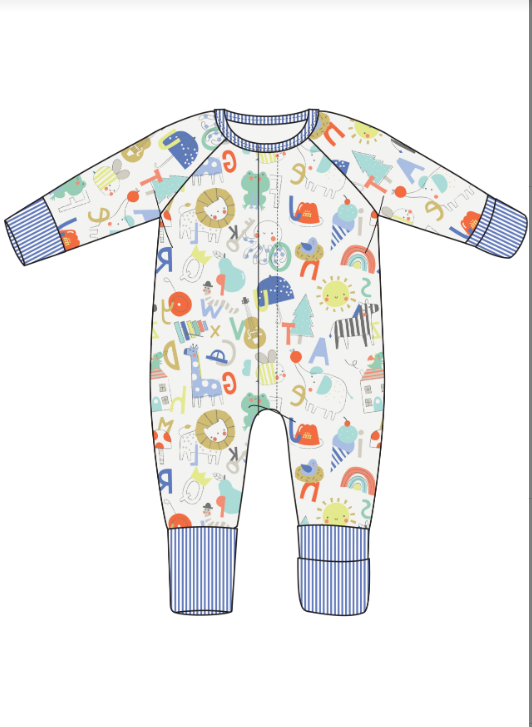 Alpha Pop Convertible Grow With Me Coverall Baby Sleepwear Magnetic Me   