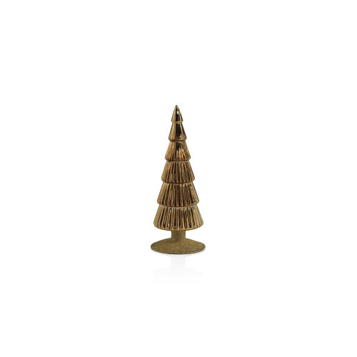 9.5" Alpine Glass Tree on Gold Glitter Base - Gold Seasonal Zodax   