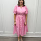Amelia Midi Dress - Pink Long Dresses Entro