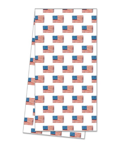American Flag Cotton Tea Towel Textiles WH Hostess   