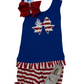 Americana Bow Applique Bloomer Set Girls Bubbles + Rompers Millie Jay