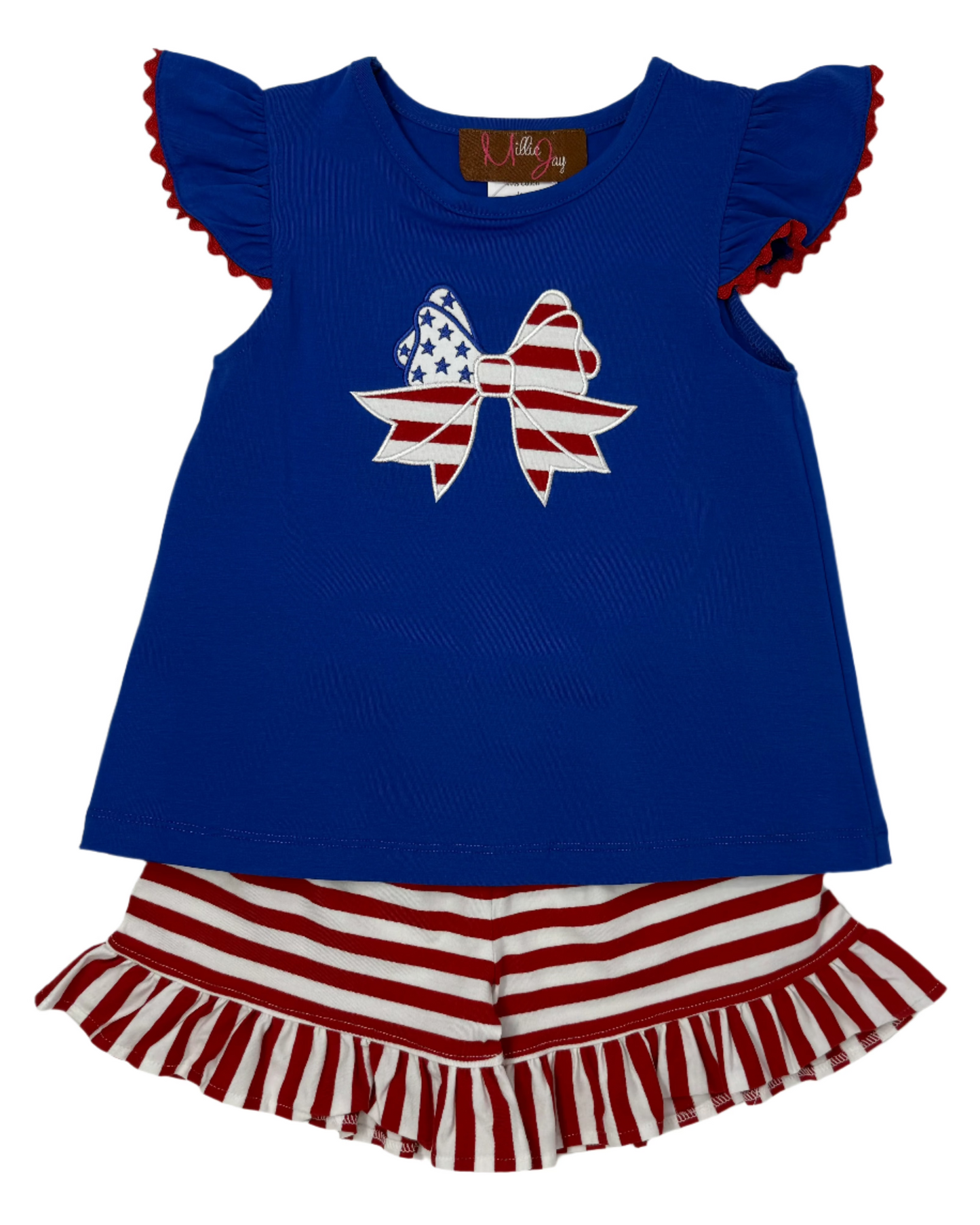 Americana Bow A/S Short Set Girls Sets Millie Jay