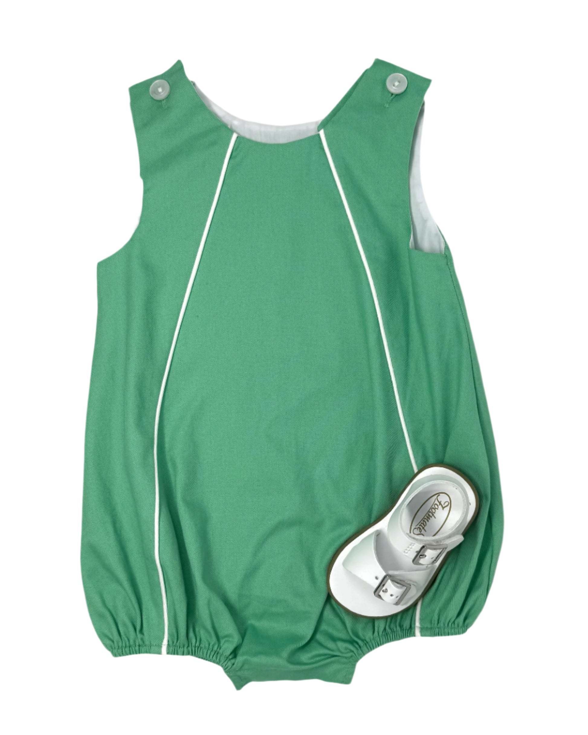 Andrew Bubble - Green Twill Boys Bubbles + Rompers Little English