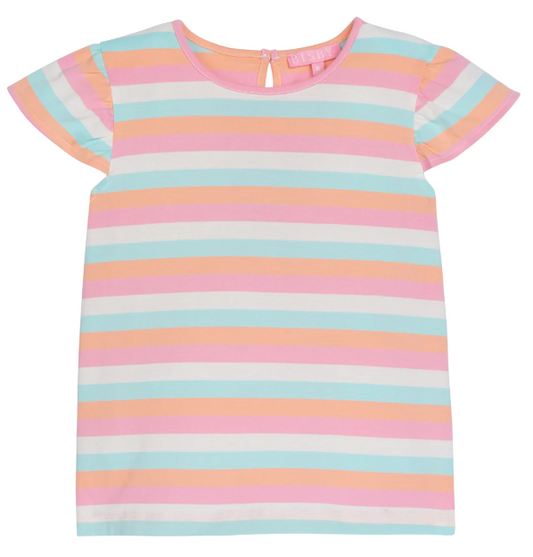 Angel Sleeve Tee - Sherbert Stripe Girls Tops + Tees Bisby   