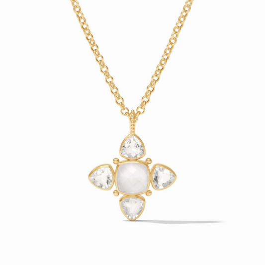 Aquitaine Pendant - Iridescent Clear Crystal Necklaces Julie Vos   