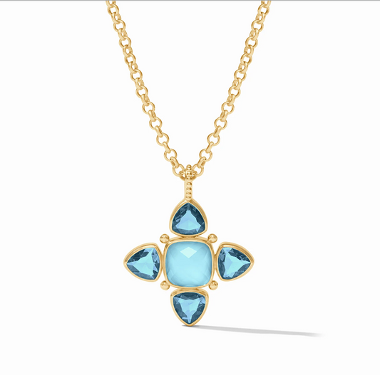 Aquitaine Pendant - Iridescent Capri Blue Necklaces Julie Vos   