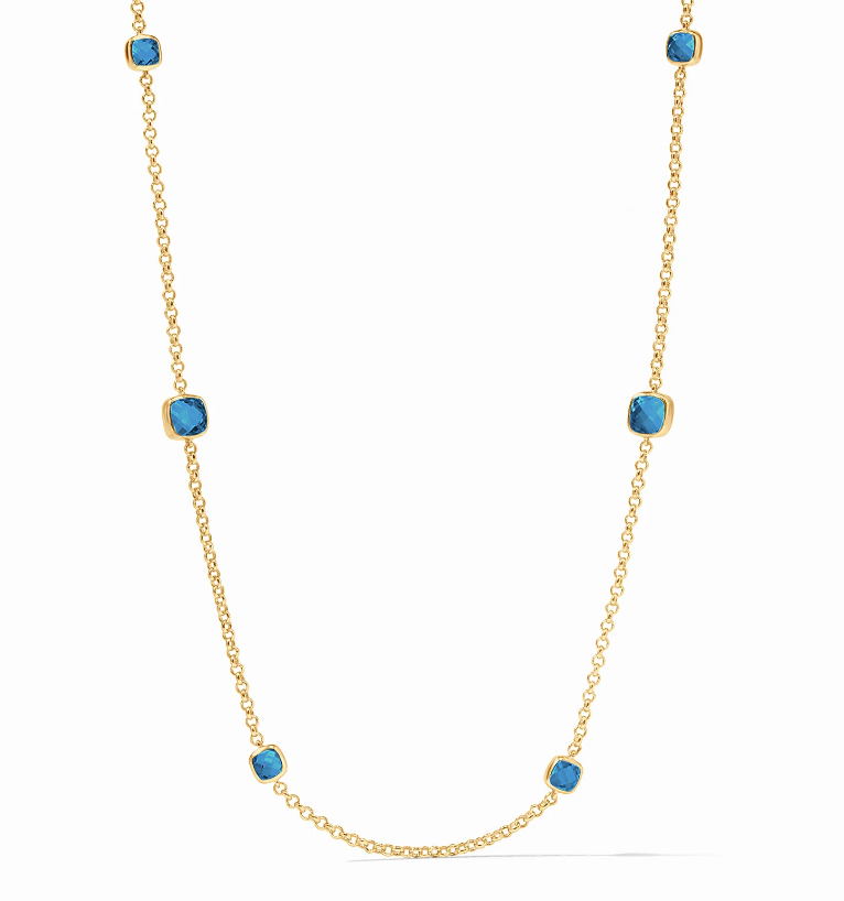 Aquitaine Station Necklace - Capri Blue Necklaces Julie Vos   