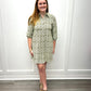 Ashlynn Dress - Green Tile Print Short Dresses Duffield Lane   