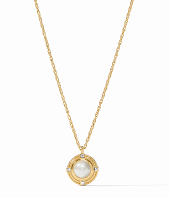 Astor Solitaire Necklace - Gold - Pearl - OS Women's Jewelry Julie Vos   