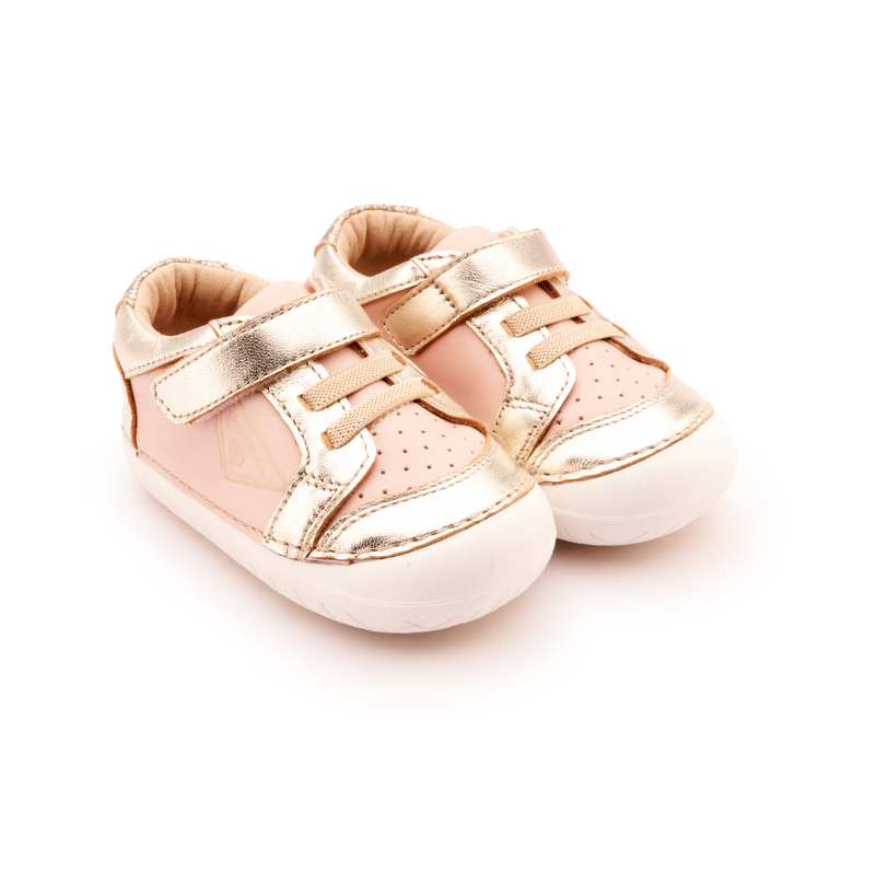 Badge Pave - Powder Pink/Gold/Glam Gold Girls Shoes Old Soles   