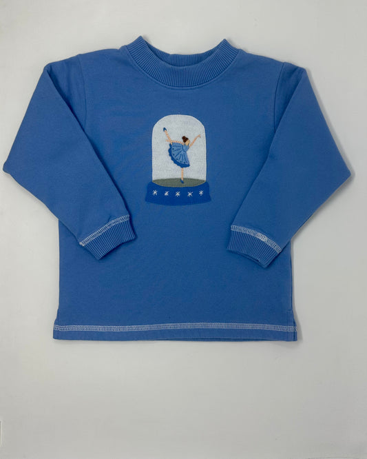 Girls Chambray Sweatshirt w/ Ballerina Globe Girls Sweaters + Sweatshirts Luigi   