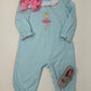 Ballerinas Aqua Knit Stripe L/S Girl's Long Romper Girls Bubbles + Rompers Claire & Charlie   