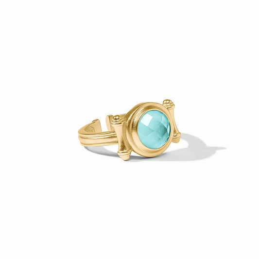 Bamboo Stone Ring - Iridescent Bahmian Blue Rings Julie Vos