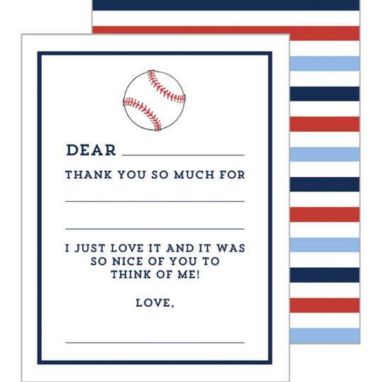 Fill in the Blank Flat Notecards - Baseball Paper Goods WH Hostess   