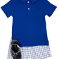 Basic Short - Royal Windowpane Boys Shorts Little English