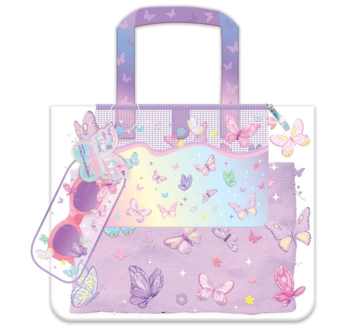Beach Bag w/ Sunglasses - Tie Dye Butterfly Kids Misc Accessories Hot Focus