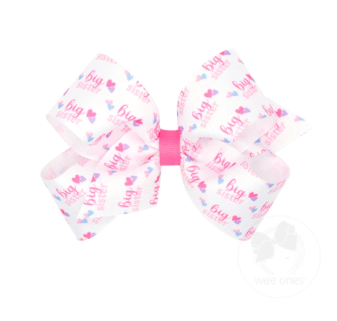 Medium Grosgrain Big Sister Bow Kids Hair Accessories Wee Ones   