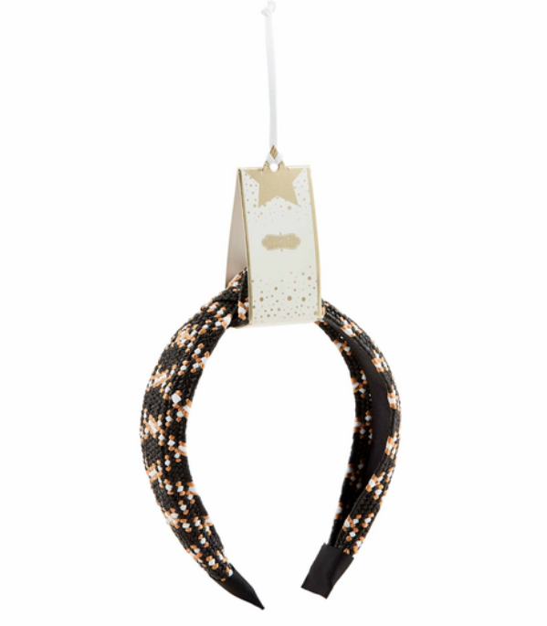 Raffia Woven Headband - Black Hair Accessories Mudpie   