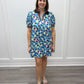 Bloom Dress - Aqua Florals Short Dresses Entro