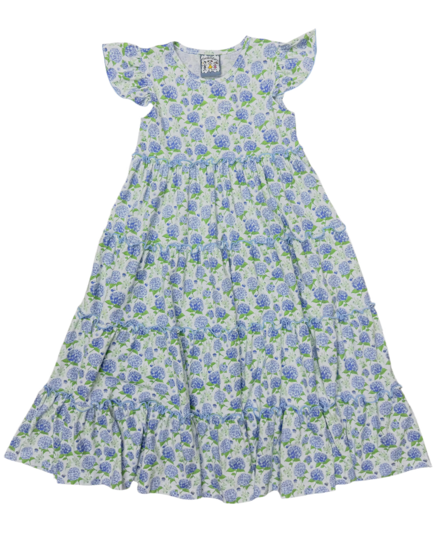 Bloomstruck Hydrangea Maxi Dress Girls Play Dresses Three Sisters