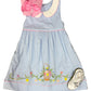 Blue Chambray Embroidered Flower Basket Dress Girls Occasion Dresses Sweet Dreams