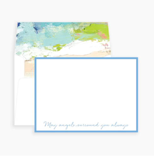 Blue May Angels Surround You Notecards Paper Goods Anne Neilson Home   