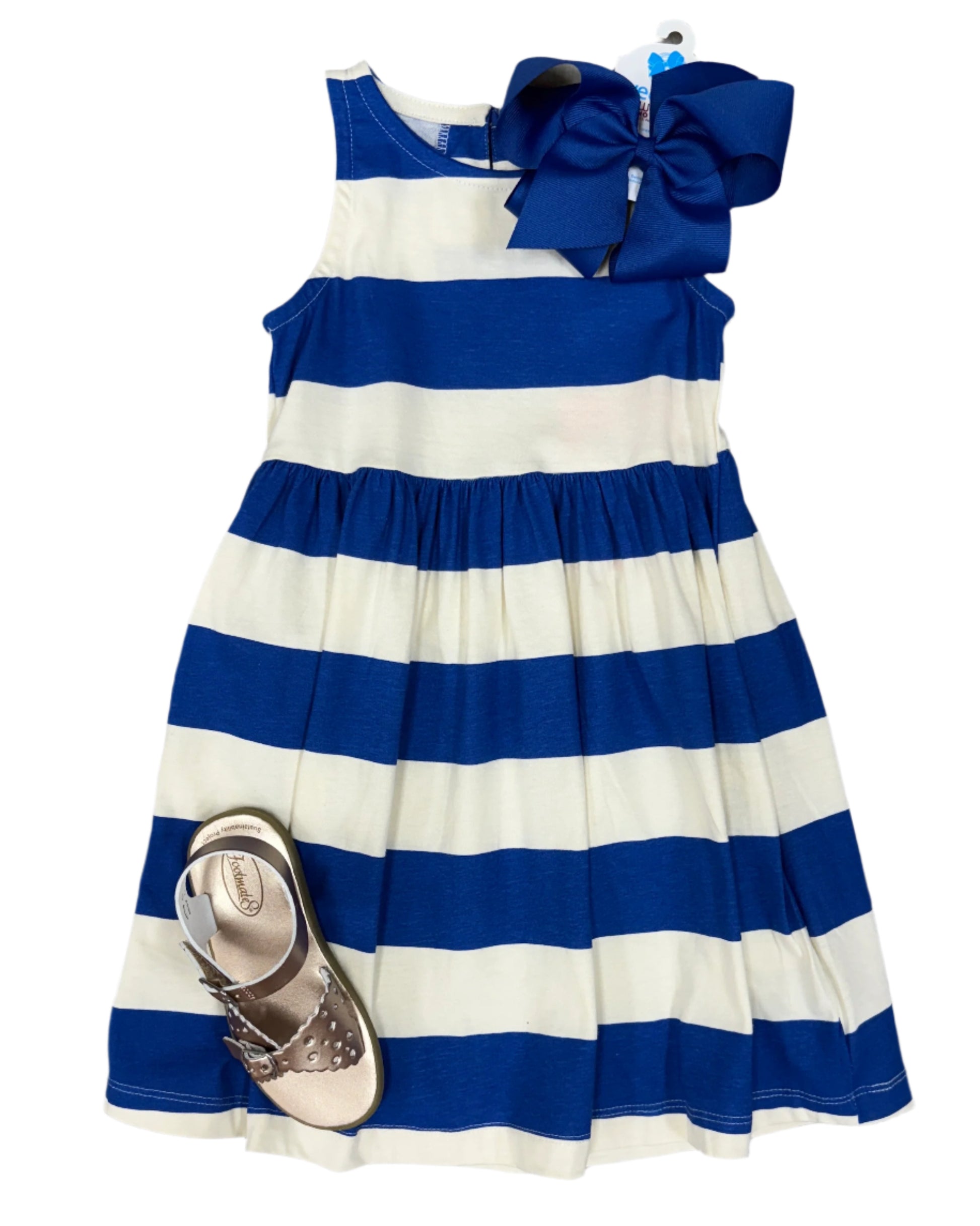 Blue Stripe Sleeveless Dress Girls Play Dresses Compagna Fantastica