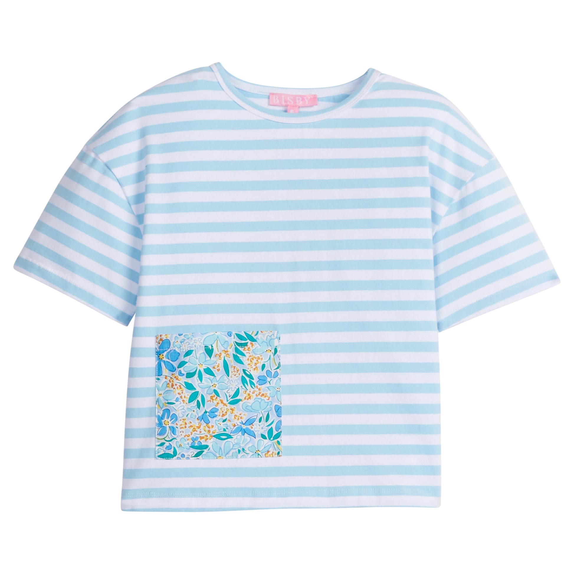 Boxy Tee - Frangipani Blue Girls Tops + Tees Bisby