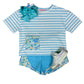 Boxy Tee - Frangipani Blue Girls Tops + Tees Bisby