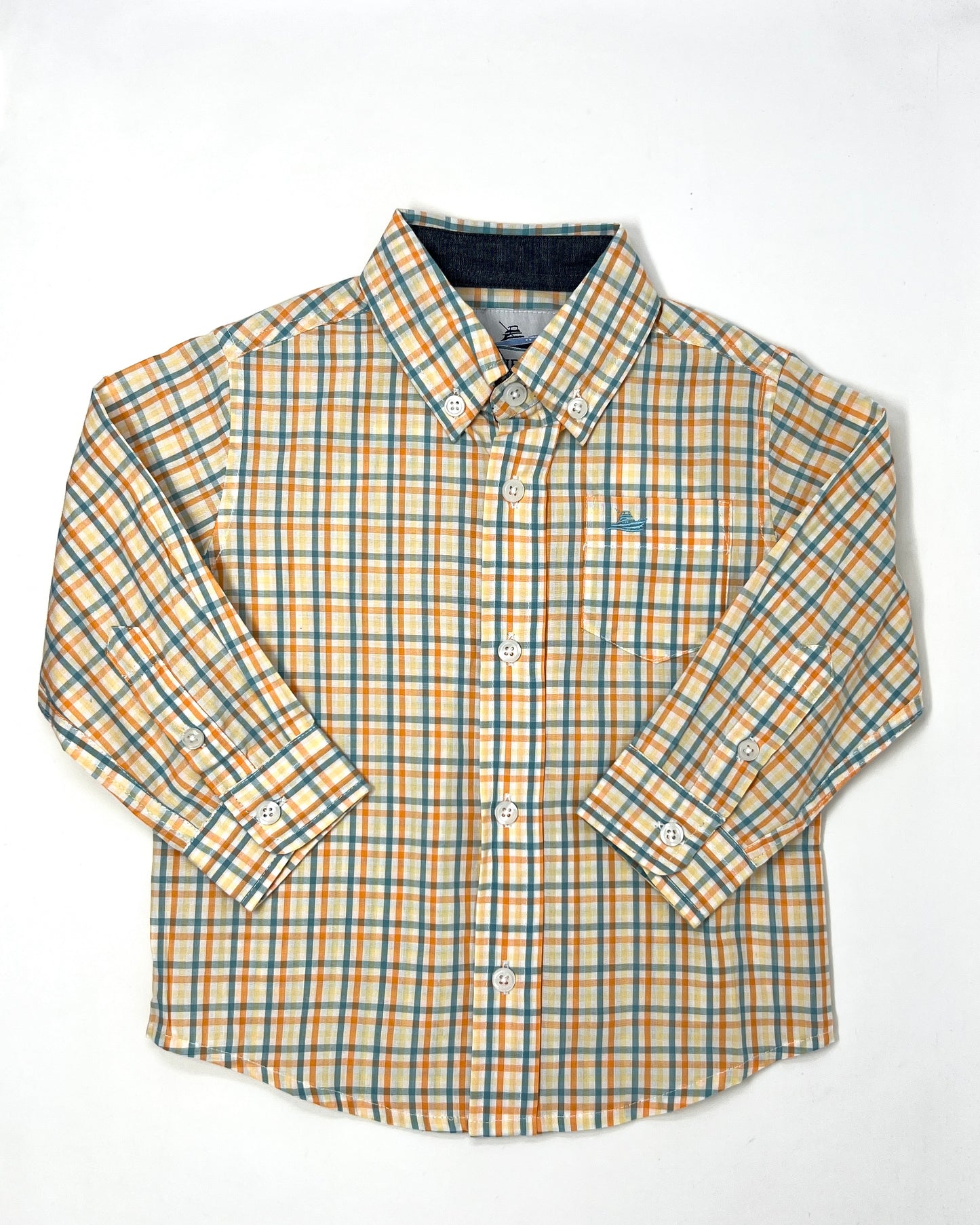 Boy's Dress Shirt - Orange/Turq Boys Shirts + Polos Southbound   