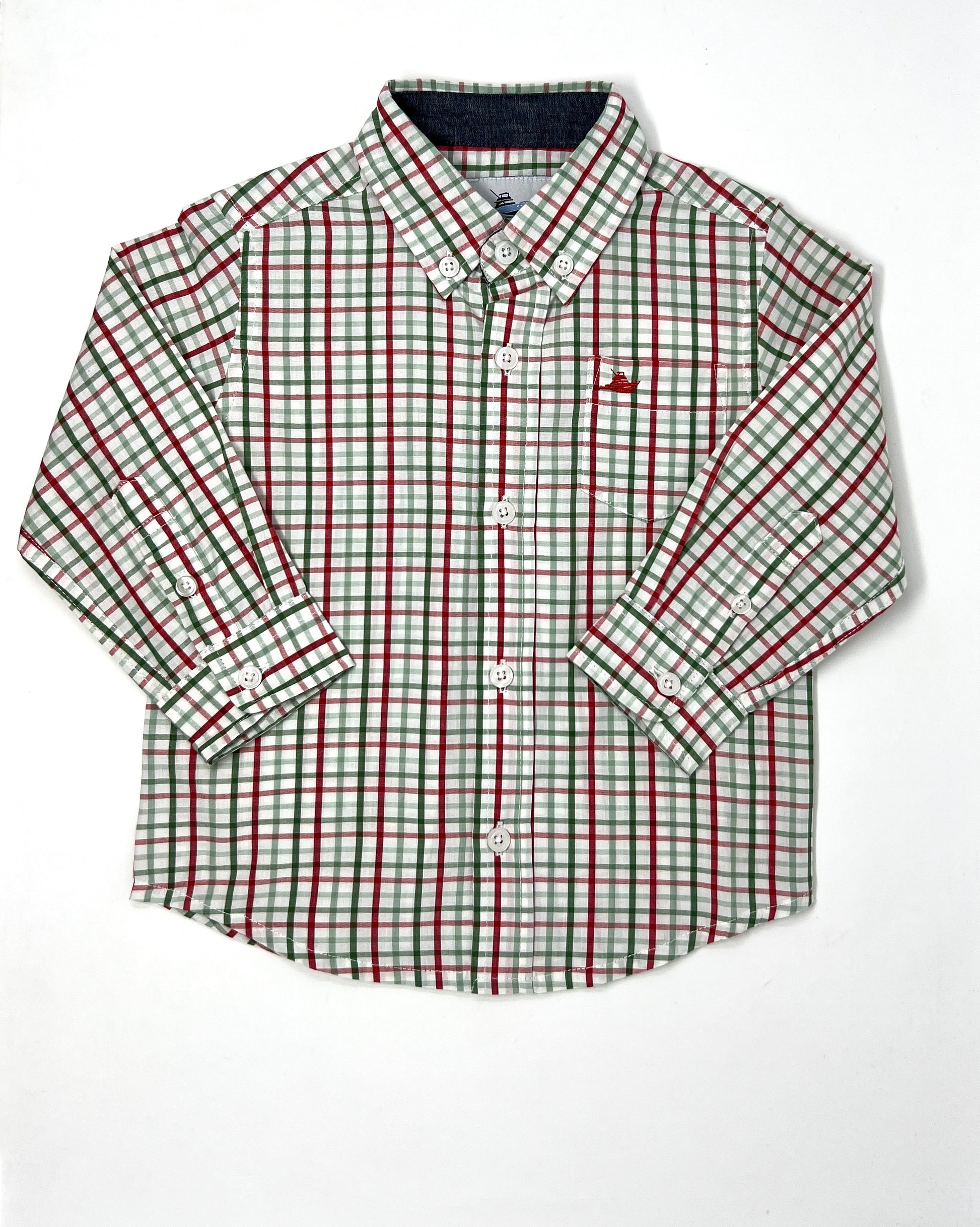 Boy's Dress Shirt - Red/Green/Green Boys Shirts + Polos Southbound   