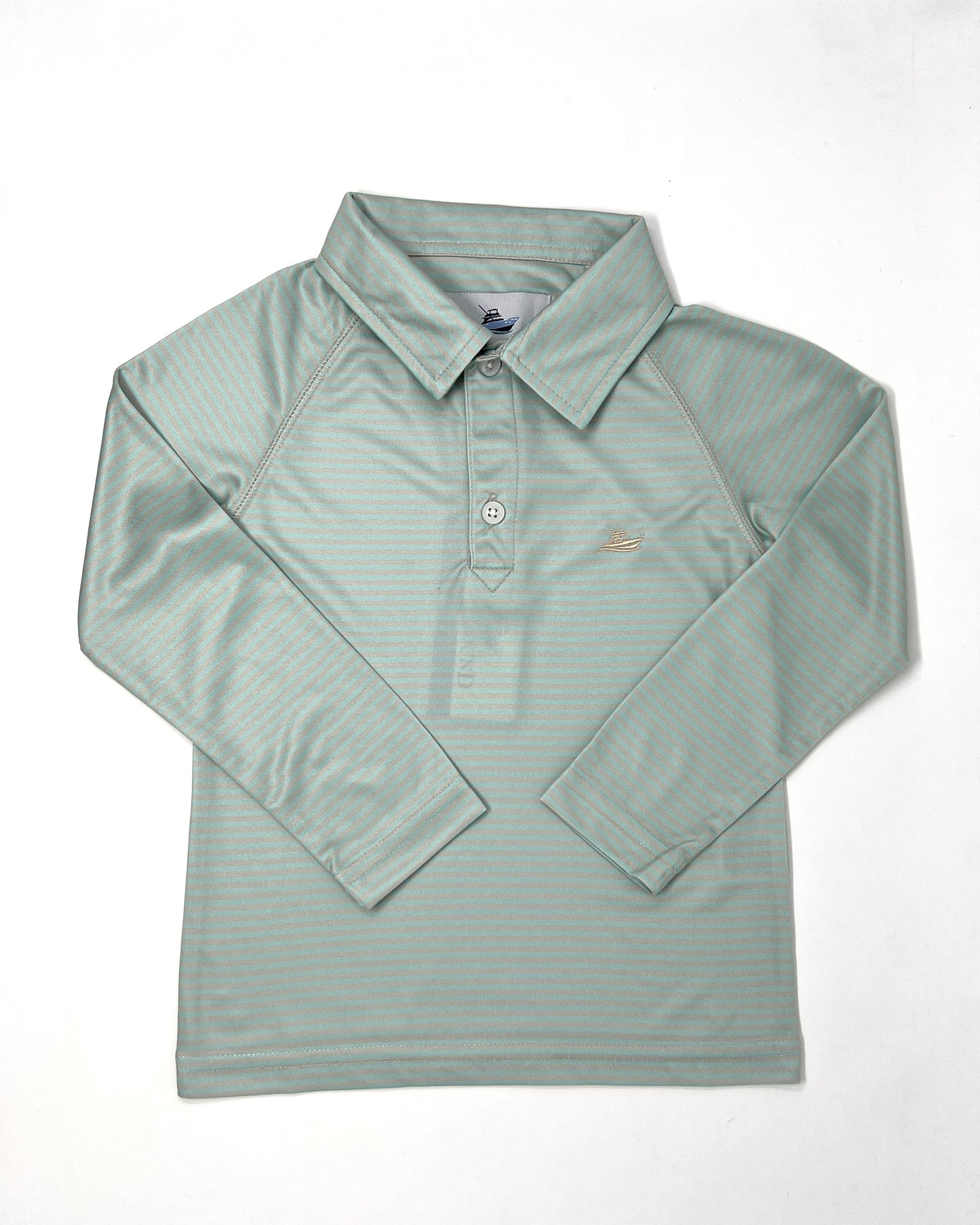 Boy's Polo - Stone/Surf Spray Boys Shirts + Polos Southbound   