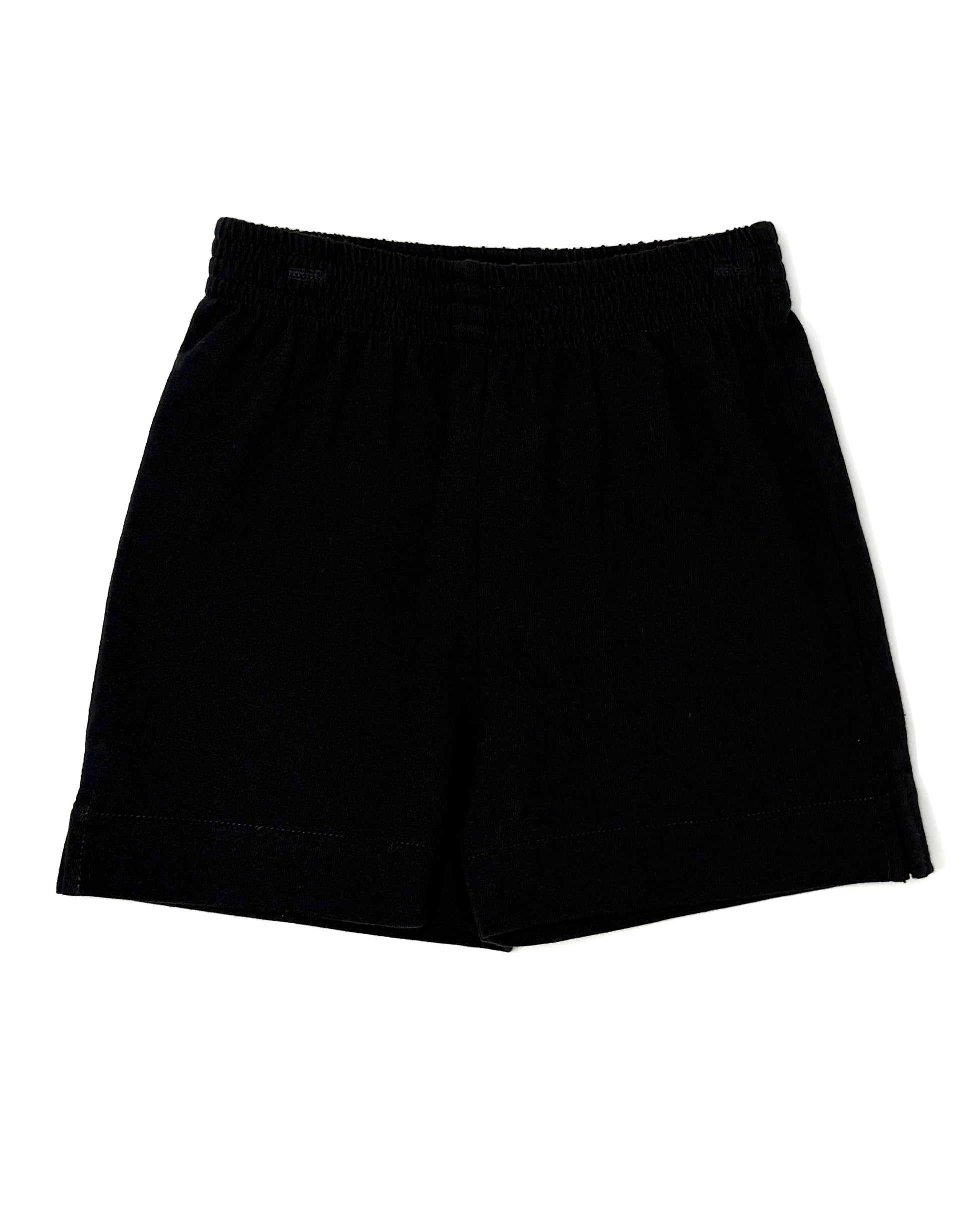 Boy's Jersey Shorts w/ Slit - Black Boys Shorts Luigi