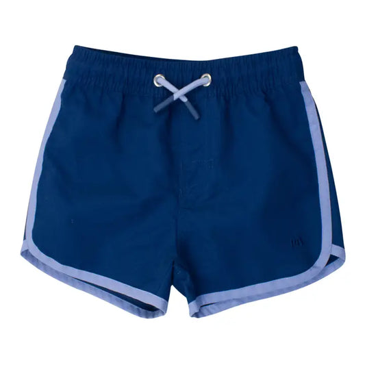 Navy Dolphin Hem Swim Trunks Kids Swim Rufflebutts