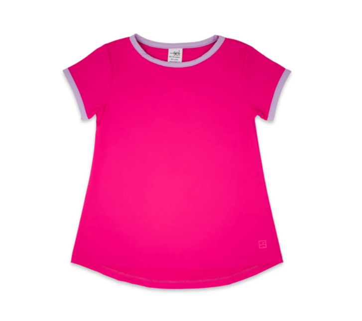 Bridget Basic Tee - Power Pink Girls Tops + Tees Set Athleisure