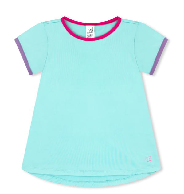 Bridget Basic Tee - Totally Turquoise/Power Pink/Precious Purple Girls Tops + Tees Set Athleisure   