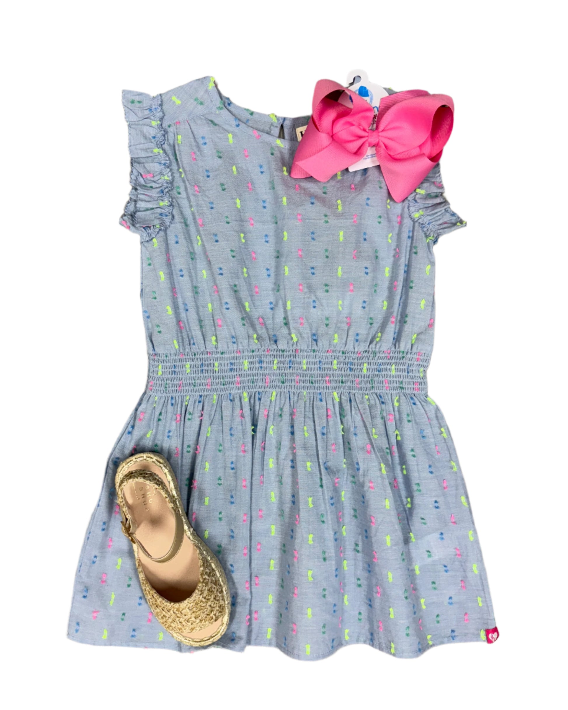 Bright Spot Chambray Woven Play Dress Girls Play Dresses Hatley