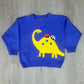 Boys Dk. Chambray Crewneck Sweater w/ Brontosaurus Cars Boys Sweaters + Sweatshirts Luigi   