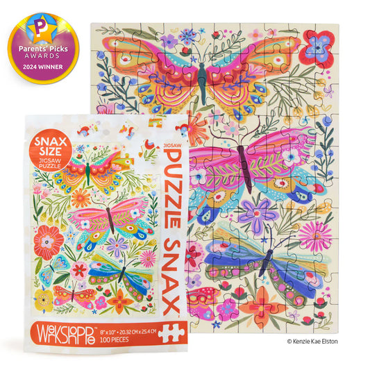 Butterfly Floral 100 Piece Puzzle Snax Toys Werkshoppe   