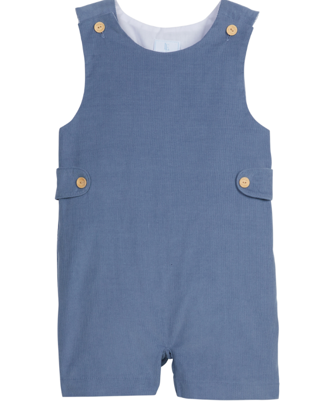 Button Tab John John - Stormy Blue Corduroy Boys Bubbles + Rompers Little English   