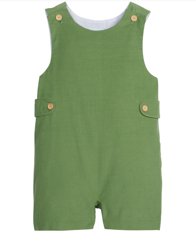 Button Tab John John - Watercress Corduroy Boys Bubbles + Rompers Little English   