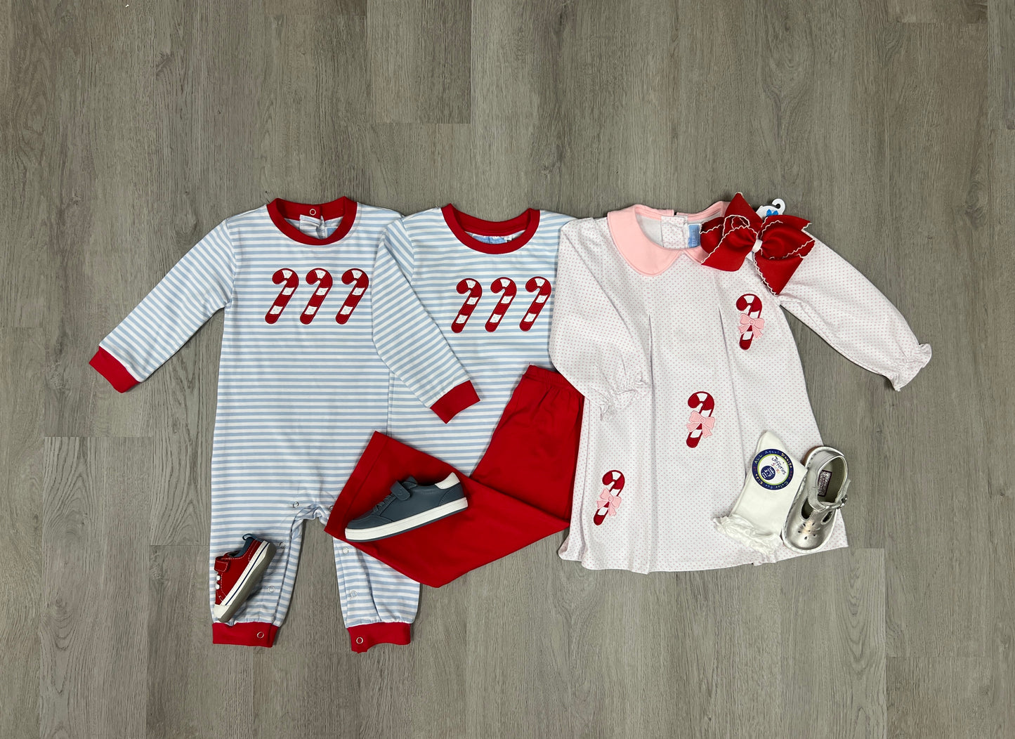 Candy Cane Romper Girls Bubbles + Rompers Trotter Street Kids   