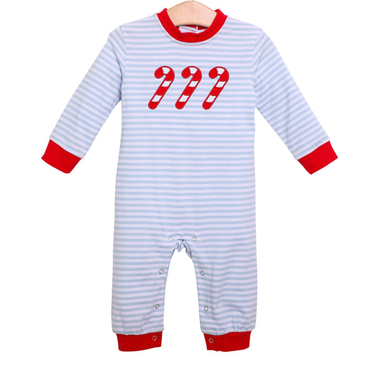 Candy Cane Romper Girls Bubbles + Rompers Trotter Street Kids   