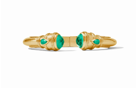 Cannes Demi Cuff - Iridescent Emerald Green Bracelets Julie Vos   