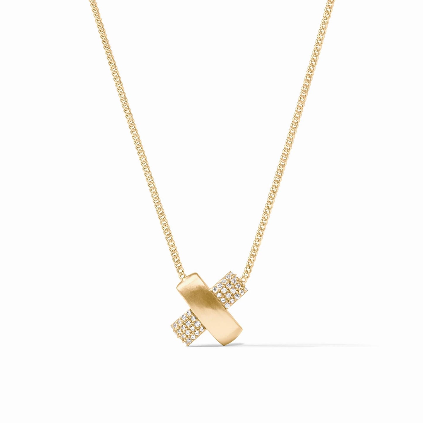 Catalina Pave X Delicate Necklace - Pave Cubic Zirconia Necklaces Julie Vos