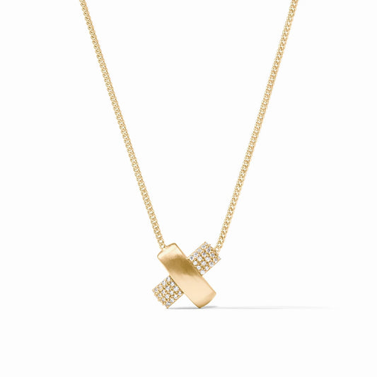 Catalina Pave X Delicate Necklace - Pave Cubic Zirconia Necklaces Julie Vos