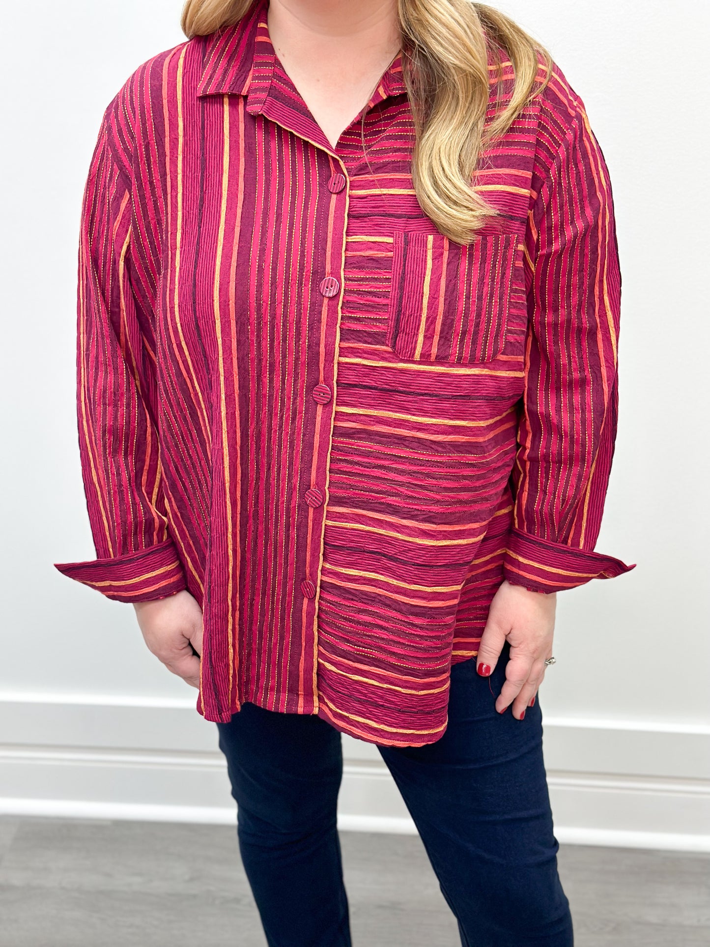 Change Your Stripes Boyfriend Pocket Shirt - Apple Shirts Habitat   