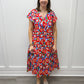 Charlotte Midi Dress - Red Floral Long Dresses Entro