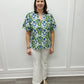 Chase Flounce Sleeve Top - Green Ikat Tops Mudpie