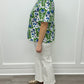 Chase Flounce Sleeve Top - Green Ikat Tops Mudpie